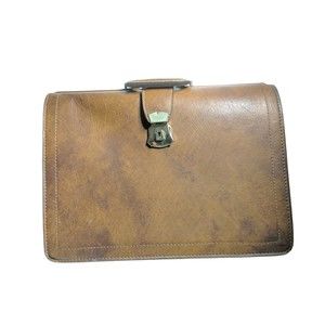 Business Office Person Document Classic Leather Briefcase